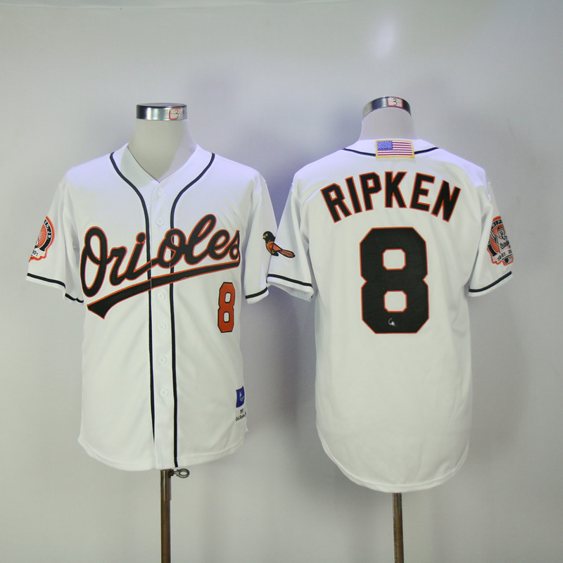 2017 MLB Baltimore Orioles #8 Ripken White Throwback Jerseys->atlanta braves->MLB Jersey